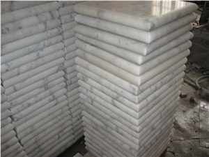 China White Marble Wall Coping,Guangxi White Marble Pillar Caps,Chinese Carrara White Marble Pier Caps,White Marble Column Tops