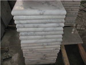 China White Marble Wall Coping,Guangxi White Marble Pillar Caps,Chinese Carrara White Marble Pier Caps,White Marble Column Tops