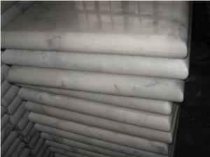 China White Marble Wall Coping,Guangxi White Marble Pillar Caps,Chinese Carrara White Marble Pier Caps,White Marble Column Tops
