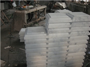 China White Marble Wall Coping,Guangxi White Marble Pillar Caps,Chinese Carrara White Marble Pier Caps,White Marble Column Tops