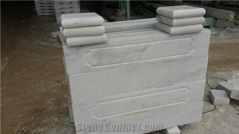 China White Marble Wall Coping,Guangxi White Marble Pillar Caps,Chinese Carrara White Marble Pier Caps,White Marble Column Tops