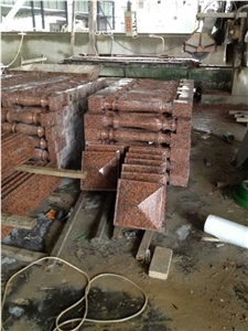 G562 Granite Baluster,China Capao Bonito Granite Balustrades,Crown Red Granite Railings,Maple Leaf Red Granite Handrail,Zarkie Red Granite Staircase Rails