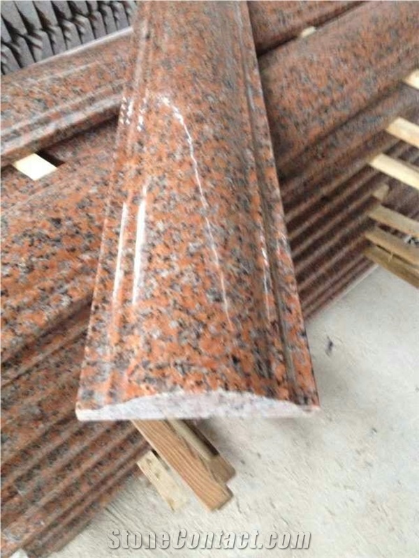 G562 Granite Handrail Top,China Capao Bonito Granite Banister,Crown Red Granite Baluster Top,Maple Leaf Red Granite Balustrade Tops