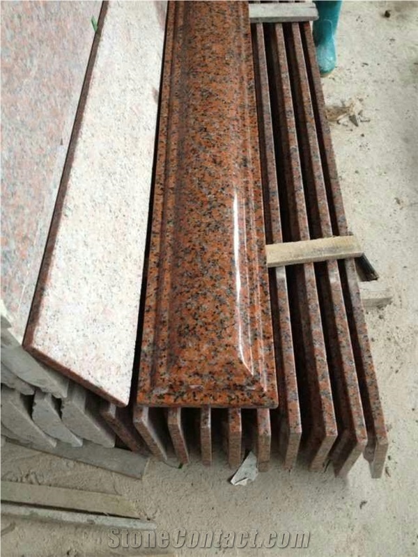 G562 Granite Handrail Top,China Capao Bonito Granite Banister,Crown Red Granite Baluster Top,Maple Leaf Red Granite Balustrade Tops