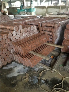 G562 Granite Handrail Top,China Capao Bonito Granite Banister,Crown Red Granite Baluster Top,Maple Leaf Red Granite Balustrade Tops