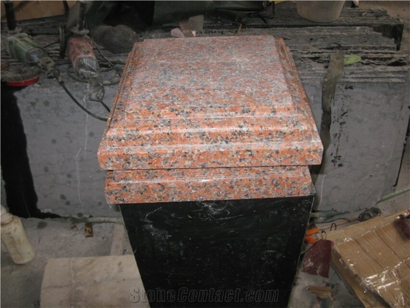 G562 Granite Pillar Caps,China Capao Bonito Granite/Maple Leaf Red Granite /Crown Red Granite Pier Caps