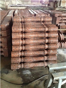 G562 Granite Railings,China Capao Bonito Granite Baluster,Crown Red Granite Handrail,Maple Leaf Red Granite Balustrades,Samkie Red Granite Staircase Rails