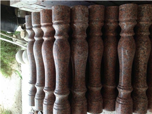 G562 Granite Railings,China Capao Bonito Granite Baluster,Crown Red Granite Handrail,Maple Leaf Red Granite Balustrades,Samkie Red Granite Staircase Rails