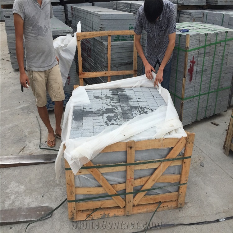 G654 Granite Cube Stone,Flamed G654 Granite Paving Stone,Dark Grey Granite Patio Pavers,G654 Granite Pavers for Walkway/Countyard/Driveway