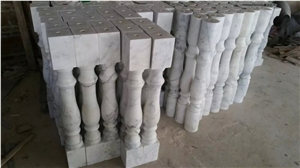 Guangxi White Marble Baluster,China Carrara White Marble Balustrades,Balcony Stone Handrail,Porch Marble Staircase Rails,White Marble Railings