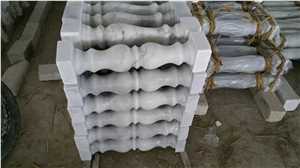 Guangxi White Marble Balustrade,China Carrara White Marble Handrail,Stone Staircase Rails,Marble Baluster,Guangxi White Marble Railings