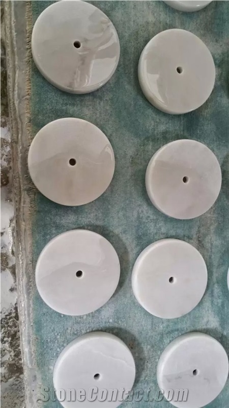 Guangxi white marble base,Chinese carrara white marble lamp base,polished white marble base for home decor products