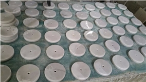 Guangxi white marble base,Chinese carrara white marble lamp base,polished white marble base for home decor products
