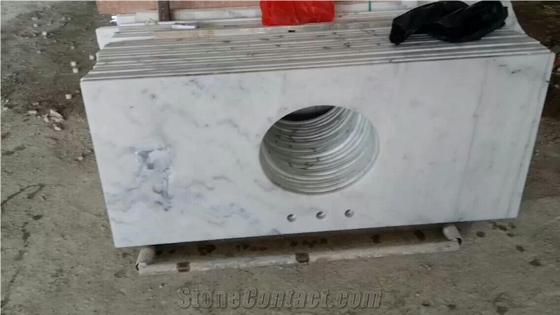 Guangxi white marble bathroom vanity tops,Chinese carrara white marble bathroom countertops,honed white marble vanity top