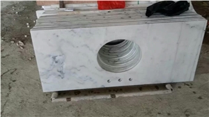 Guangxi white marble bathroom vanity tops,Chinese carrara white marble bathroom countertops,honed white marble vanity top