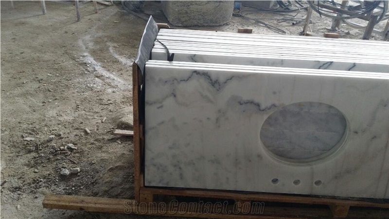 Guangxi white marble bathroom vanity tops,Chinese carrara white marble bathroom countertops,honed white marble vanity top