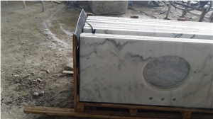 Guangxi white marble bathroom vanity tops,Chinese carrara white marble bathroom countertops,honed white marble vanity top