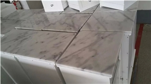 Guangxi white marble cabinet top,Chinese Carrara marble table tops,polished Guangxi white marble furniture tops,marble table tops