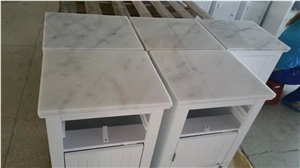 Guangxi white marble cabinet top,Chinese Carrara marble table tops,polished Guangxi white marble furniture tops,marble table tops