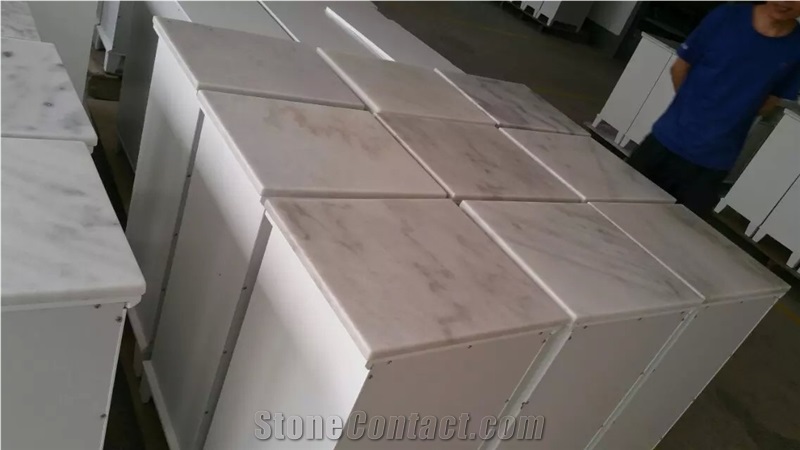 Guangxi white marble cabinet top,Chinese Carrara marble table tops,polished Guangxi white marble furniture tops,marble table tops