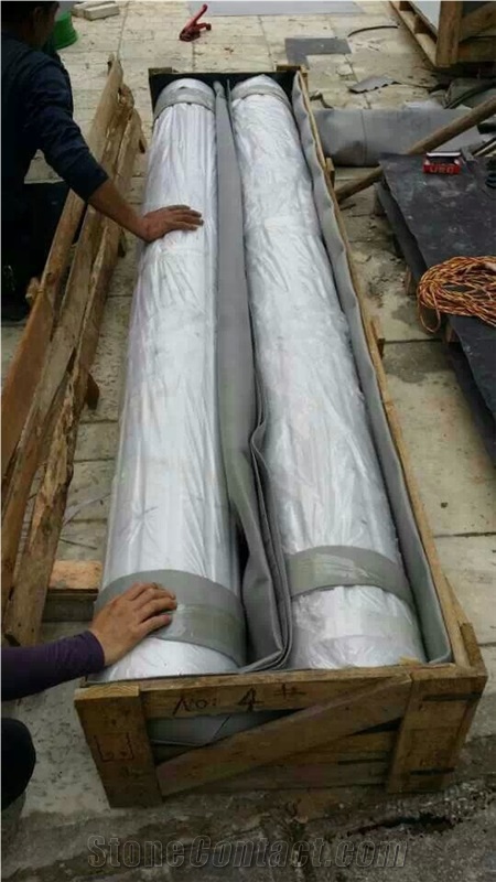 Guangxi White Marble Column,China Carrara White Marble Roman Columns,China White Marble Ionic Columns Doric Columns Corinthian Columns