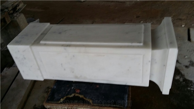 Guangxi White Marble Gate Columns,China Carrara White Marble Gate Pillars,China White Marble Gate Post