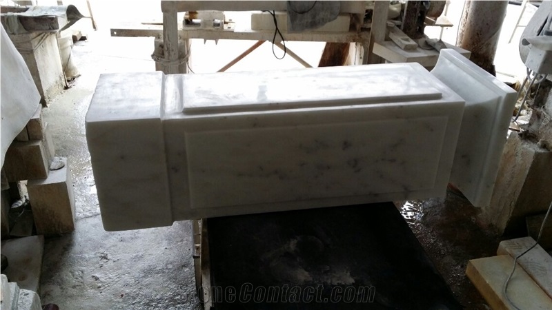 Guangxi White Marble Gate Columns,China Carrara White Marble Gate Pillars,China White Marble Gate Post