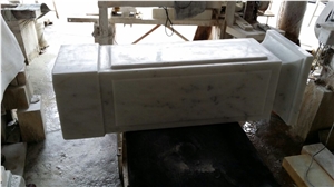 Guangxi White Marble Gate Columns,China Carrara White Marble Gate Pillars,China White Marble Gate Post