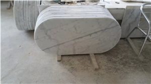 Guangxi White Marble Oval Table Tops,China Carrara White Marble Table Tops,Polished Guangxi White Marble Work Tops