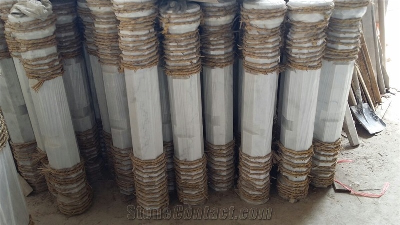 Guangxi White Marble Palisade,China Carrara White Marble Pillars,China White Marble Stone Bridges,Guangxi White Marble Garden Boulders