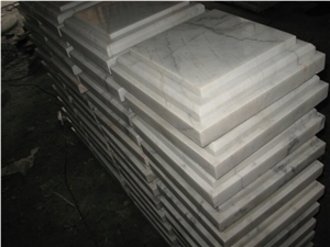 Guangxi White Marble Pillar Caps,China Carrara White Marble Wall Coping,China White Marble Pier Caps Finials Capitals