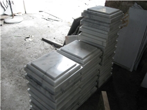 Guangxi White Marble Pillar Caps,China Carrara White Marble Wall Coping,China White Marble Pier Caps Finials Capitals