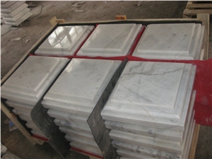 Guangxi White Marble Pillar Caps,China Carrara White Marble Wall Coping,China White Marble Pier Caps Finials Capitals