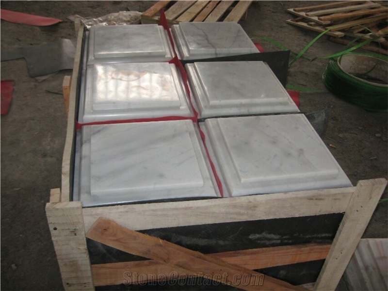 Guangxi White Marble Pillar Caps,China Carrara White Marble Wall Coping,China White Marble Pier Caps Finials Capitals