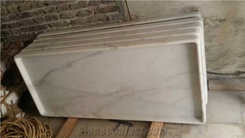 Guangxi White Marble Shower Trays,China Carrara White Marble Shower Bases,Non-Slip Guangxi White Marble Shower Trays