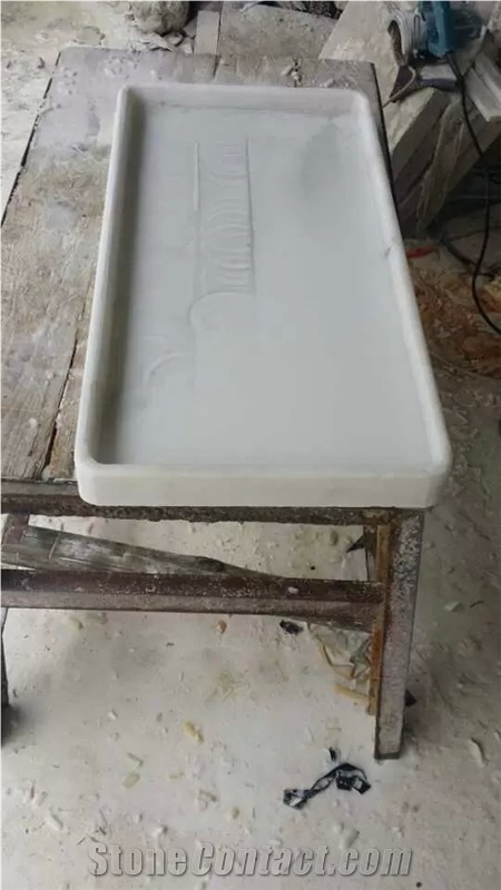 Guangxi White Marble Shower Trays,China Carrara White Marble Shower Bases,Non-Slip Guangxi White Marble Shower Trays