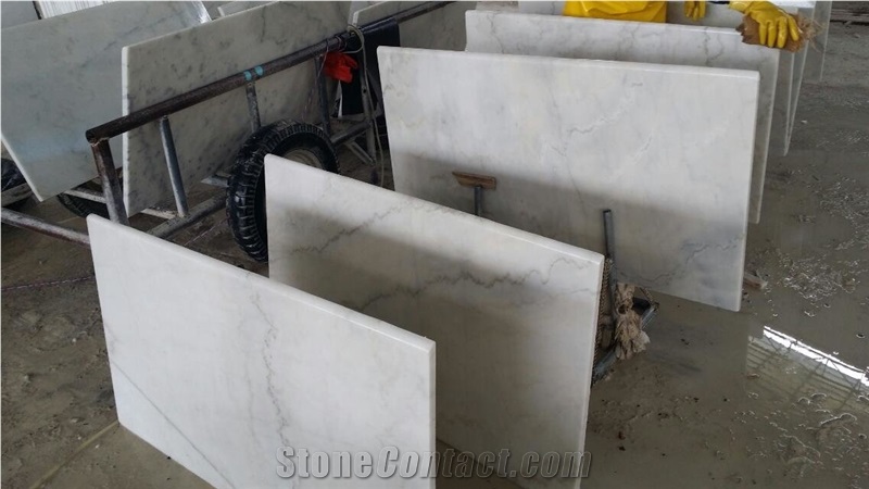Guangxi White Marble Table Tops,Chinese Carrara White Marble Reception Counter,White Marble Stone Table Tops for Interior/Exterior Furniture