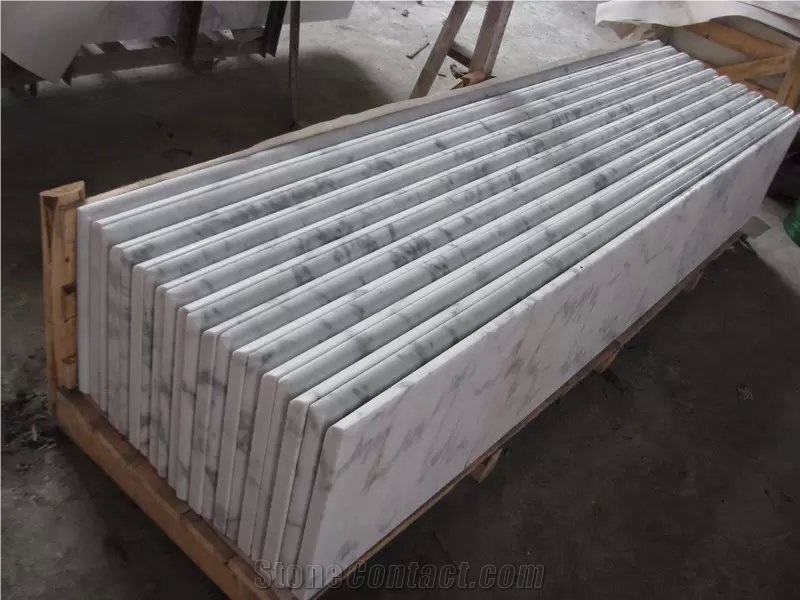 Guangxi White Marble Table Tops,Chinese Carrara White Marble Reception Counter,White Marble Stone Table Tops for Interior/Exterior Furniture