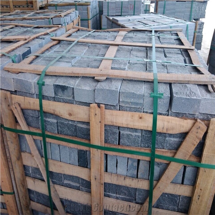Natural G654 Granite Paving Stone,G654 Granite Cube Stone,Dark Grey Granite Patio Flooring Pavers