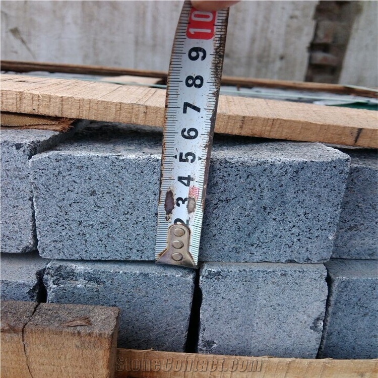 Natural G654 Granite Paving Stone,G654 Granite Cube Stone,Dark Grey Granite Patio Flooring Pavers