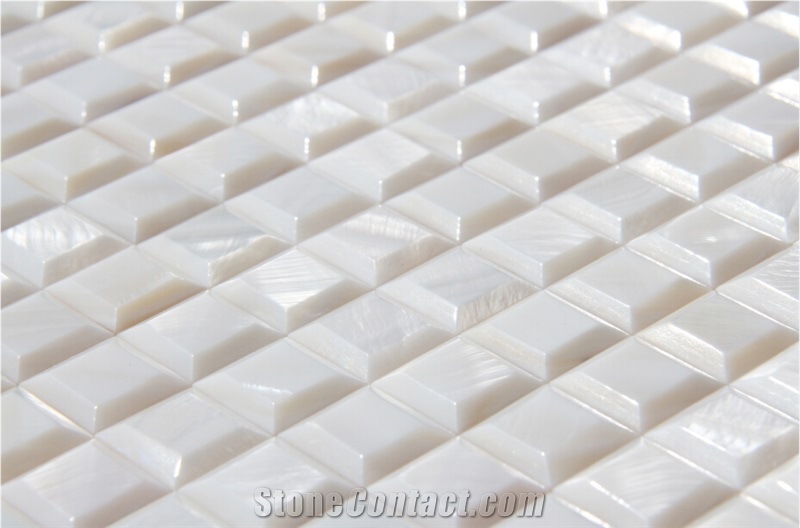 Natural Sea Shell 3d Cladding,Freshwater Sea Shell Decorative Wall Mosaic Panel,Square Shaped Sea Shell Mosaic Pattern Wall Cladding for Interior Wall Decor