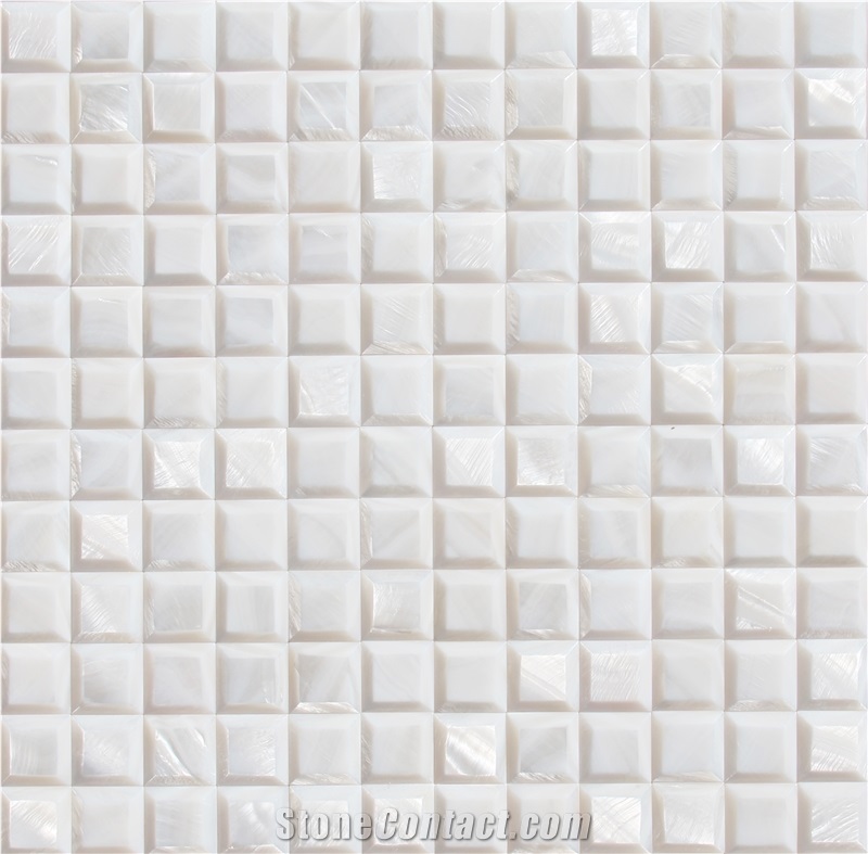 Natural Sea Shell 3d Cladding,Freshwater Sea Shell Decorative Wall Mosaic Panel,Square Shaped Sea Shell Mosaic Pattern Wall Cladding for Interior Wall Decor