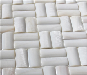 Natural Sea Shell 3d Cladding,Freshwater Sea Shell Decorative Wall Mosaic Panel,Strip Shaped Sea Shell Mosaic Pattern Wall Cladding for Interior Wall Decor