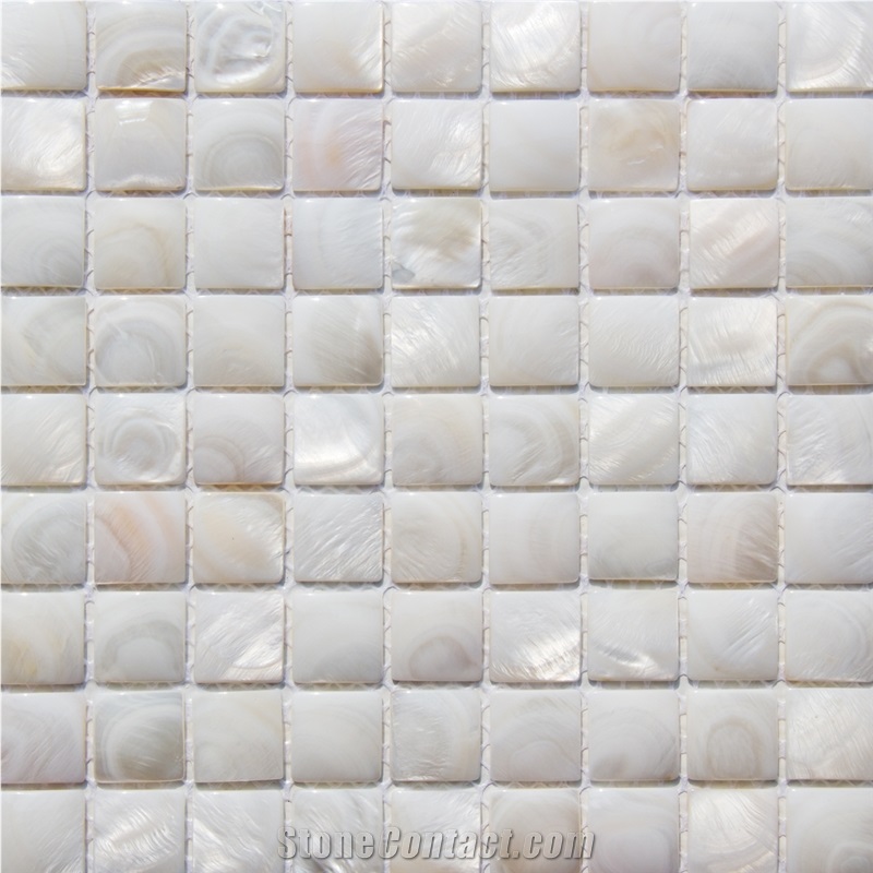 Natural Sea Shell 3d White Mosaic,Freshwater Sea Shell Wall Mosaic Panel,Square Shaped Sea Shell Mosaic Pattern for Interior Wall Decoration
