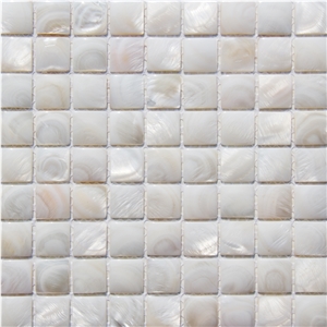 Natural Sea Shell 3d White Mosaic,Freshwater Sea Shell Wall Mosaic Panel,Square Shaped Sea Shell Mosaic Pattern for Interior Wall Decoration