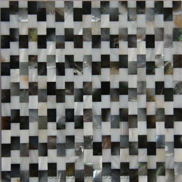 Natural Sea Shell Cladding,Freshwater Sea Shell and Black Butterfly Sea Shell Decorative Wall Mosaic Panel,Square Shaped Sea Shell Mosaic Pattern Wall Cladding for Interior Decor
