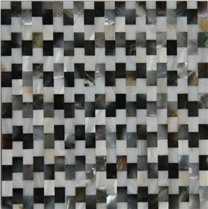 Natural Sea Shell Cladding,Freshwater Sea Shell and Black Butterfly Sea Shell Decorative Wall Mosaic Panel,Square Shaped Sea Shell Mosaic Pattern Wall Cladding for Interior Decor