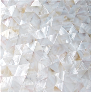 Natural Sea Shell Cladding,Freshwater Sea Shell Decorating Wall Mosaic Panel,Triangle Shaped Sea Shell Mosaic Wall Cladding for Interior Decor