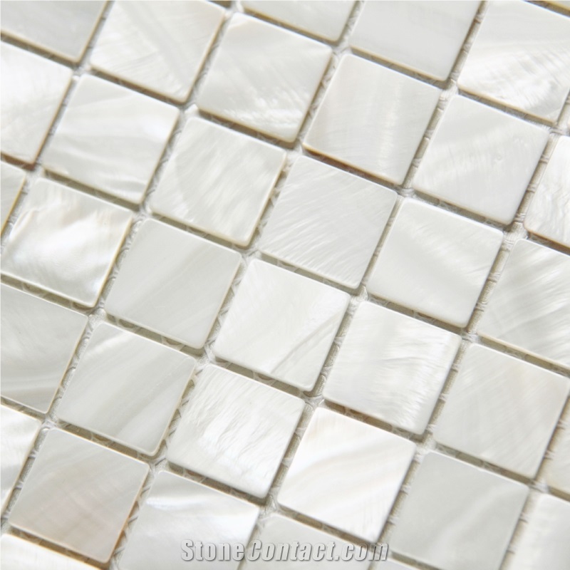 Natural Sea Shell Mosaic,Freshwater Sea Shell Wall Mosaic Panel,Square Shaped Sea Shell Mosaic Pattern for Interior Wall Decoration