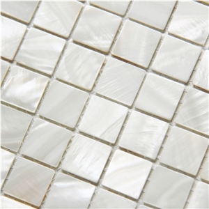 Natural Sea Shell Mosaic,Freshwater Sea Shell Wall Mosaic Panel,Square Shaped Sea Shell Mosaic Pattern for Interior Wall Decoration